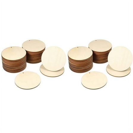 100 x round piece of wood-Wood color