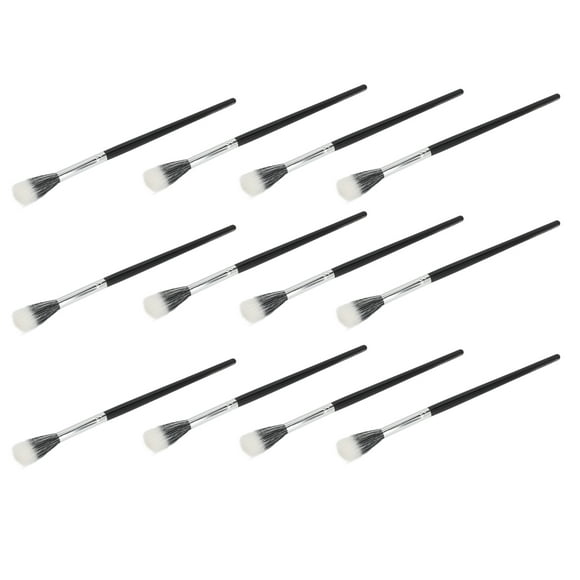 Cosmetic Brush Set, Soft Bristles 12Pcs Stippling Brush Dual Layers Bristles for Blush