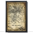 thumbnail image 2 of Des Moines Vintage Map Prints Canvas, Iowa Map Art Canvas, Canvas, Des Moines Map City style Watercolor art Canvas, 2 of 6