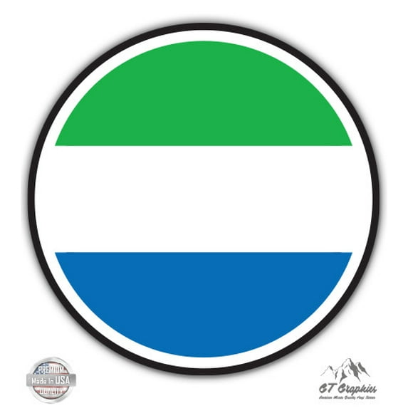 Sierra Leone Flag - 5" Vinyl Sticker - For Car Laptop I-Pad - Waterproof Decal