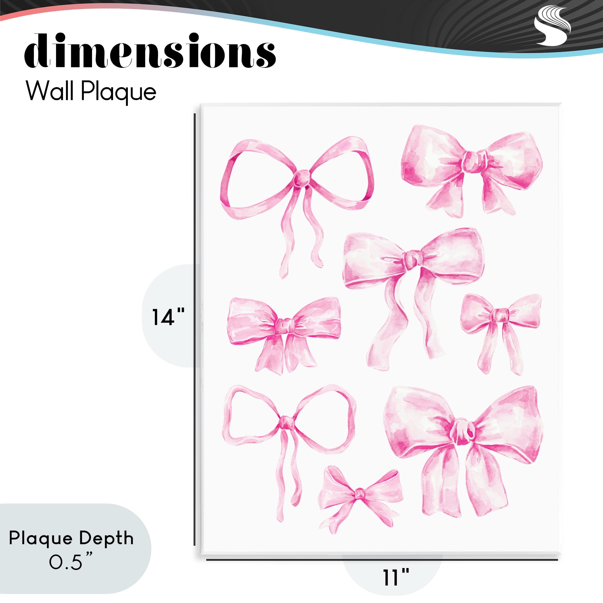 Stupell Industries Coquette Bow Collection Wall Plaque Art, design by Bethany Sandoval