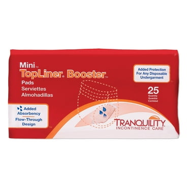 Tranquility TopLiner Unisex Booster Pad Flow-Through Pad 2-3/4 X 10-1/2 Inch 2072, 25 Ct