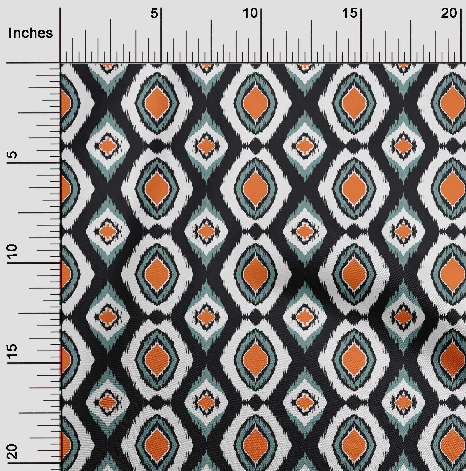 oneOone Polyester Spandex Orange Fabric Asian Ikat Diy Clothing Quilting Fabric Print Fabric By Yard 56 Inch Wide