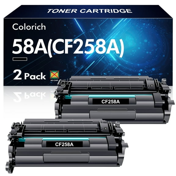 58A Toner Cartridges Black Compatible for HP 58A CF258A 58X CF258X 258A M404n M404dn M406dn M428fdn M428fdw M428dw M430f M404 M428 Printers | 2-Pack