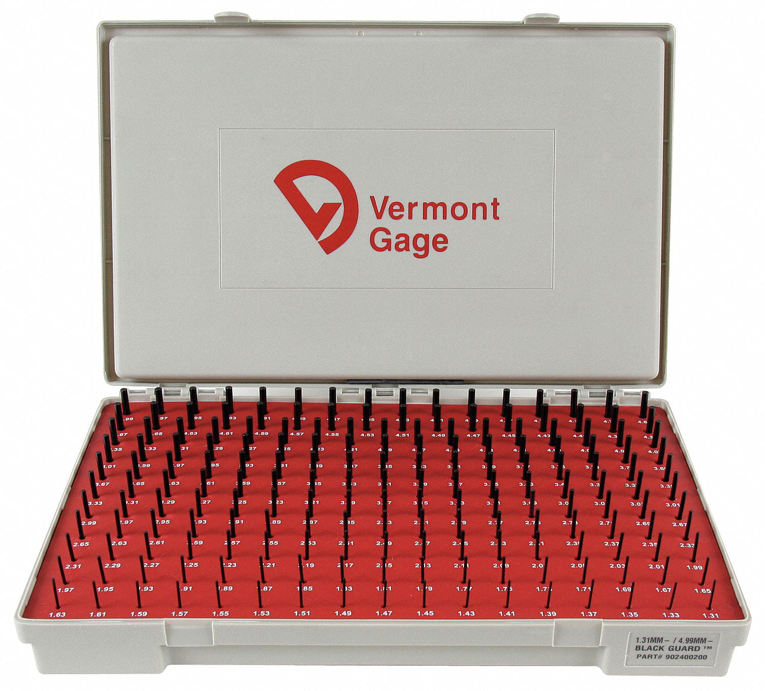 VERMONT GAGE 901100200 Pin Gage Set,Plus,0.011-0.060 In,Black 