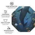 thumbnail image 3 of Vsdgher Underwater Dolphin Leather Coasters for Drinks, Durable Drink Coasters 4 Set for Tabletop Protection, Luxurious Home Décor and Housewarming Gift ( {designName})Octagon, 3 of 6