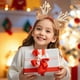 thumbnail image 5 of Cinta de cuerno de reno de Navidad | Pelusa festiva roja dorada verde | Ajuste elástico suave y cómodo | Accesorio ligero para fiestas navideñas | 9,84x8,27 en condecoraciones, 5 of 6