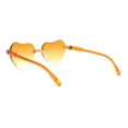 thumbnail image 4 of Kid Size Girls Rimless Heart Shape Plastic Retro Sunglasses Orange, 4 of 4