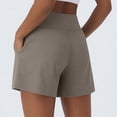 thumbnail image 6 of Womens Dress Shorts Pull on High Waisted Trouser Summer Business Womens Dressy Casual Pleated Wide Leg Ladies Shorts Coffee 2XL, 6 of 7