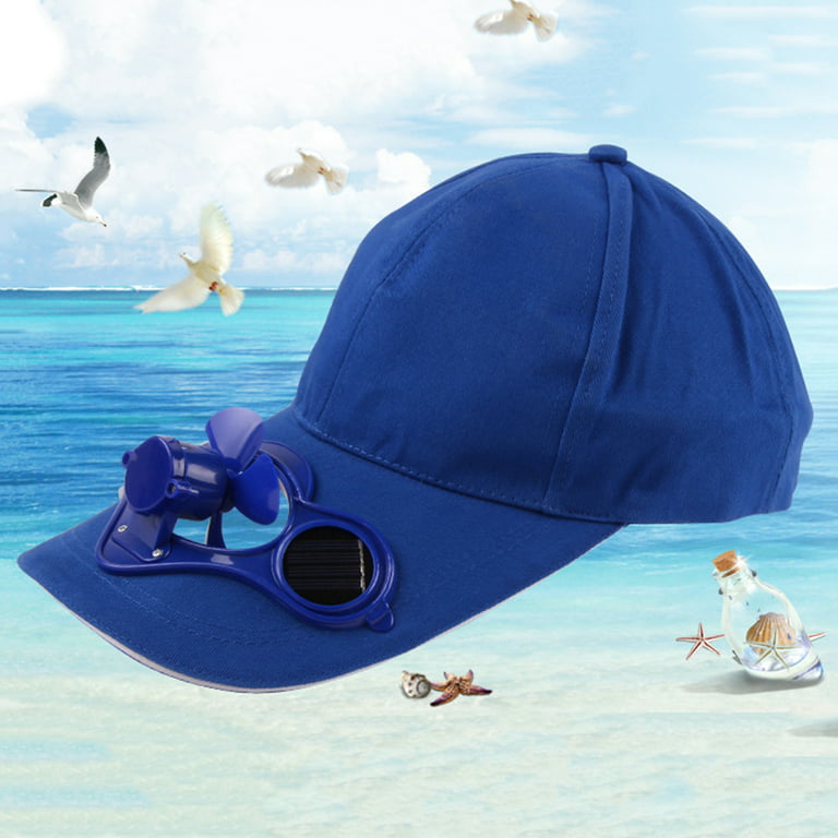 GMMGLT Women/Men Baseball Hat, Solar Powered Fan Sun Protection Cotton Sun Cap for Outdoors 1pc, adult Unisex, Size: One size, Black
