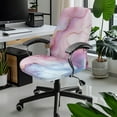 thumbnail image 2 of HELLHERO Marble Print Office Chair Cover Universal Dustproof Desk Chair Protector Decorative Gaming Chairs Seat Covers Pink, 2 of 7