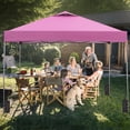 thumbnail image 2 of Ainfox 10x10 ft Pop Up Canopy Tent with 4 Weighted Bags, Instant Outdoor Shade Shelter with Portable Carrying Bag, Waterproof UV Protection Gazebo for Events, Parties and Beach,Pink, 2 of 9