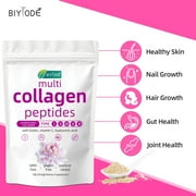 Multi Collagen Peptides Powder - 1 lb - Types I, II, III, V, X - with Biotin, Vitamin C & Hyaluronic Acid - Hydrolyzed Collagen for Skin, Hair, Nails & Joint Support