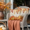 thumbnail image 4 of Outdoor Waterproof Pillow Covers Orange Pumpkin Thanksgiving Autumn Maple Leaf Watercolor Decorative Throw Pillow Protectors,16x16in 2 Pack, 4 of 9
