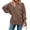 Coffee, variant on Fall Winter Crewneck Women Casual Knit Sweater Ribbed Side Slit Loose Pullover