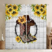 Feelyou Rustic Cowboy Boot Curtains Pack of 2 (52x84 Each), SunFloral Window Curtains