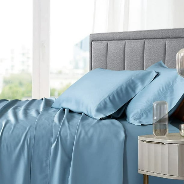 Silky Soft Twin Extra Long Twin XL Bamboo Sheets In Relaxing White