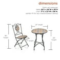 thumbnail image 6 of Alpine Corporation Patio Furniture Set with 2 Foldable Chairs and Table, Mediterranean Tile, 6 of 12