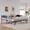 Black, variant on QinaQin Metal Sleeper Sofa with Trundle,Platform Bed Frame with Heavy-Duty Steel Slats and Stylish Headboard,Convertible Sofa Bed for Living Room,Bedroom,White Tube + White Board