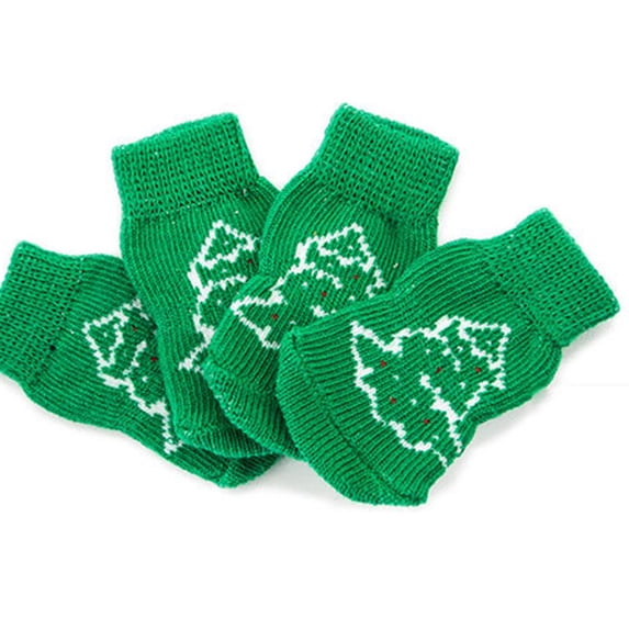 Yoone 4Pcs Pet Ankle Cartoon Short Socks Christmas Series Pattern for Holiday