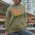thumbnail image 2 of Distressed Walk by Faith Not by Sight - Retro Wavy Text Art Merch Gift, Sand Hooded Sweatshirt or Hoodie, Medium, 2 of 5