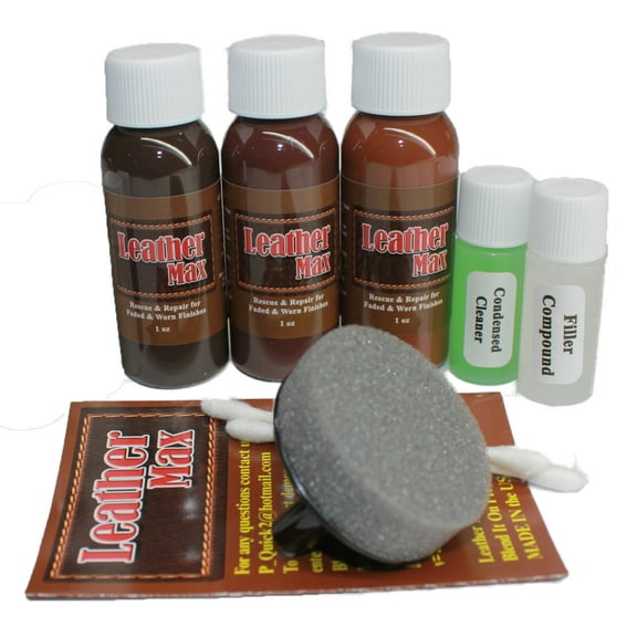 Leather Max Complete Leather Refinish, Restore, Recolor & Repair Kit/Now with 3 Color Shades to Blend with/Leather & Vinyl Refinish (Wine Blend)