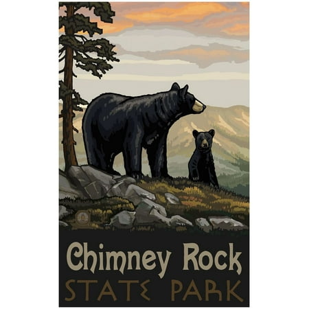 Chimney Rock State Park North Carolina Black Bear Family Giclee Art Print Poster by Paul A. Lanquist (30
