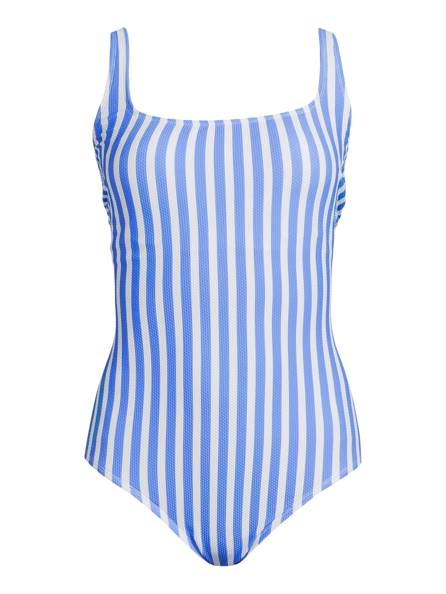 Time and Tru Pique Square Neck One Piece Swimsuit - XS-3X