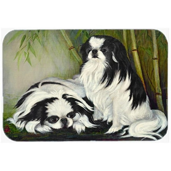 Carolines Treasures Japanese Chin Bamboo Garden Glass Cutting Board- Large