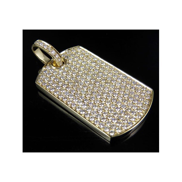 Jewelry Unlimited Men's Solid 14K Yellow Gold Military Dog Tag Real