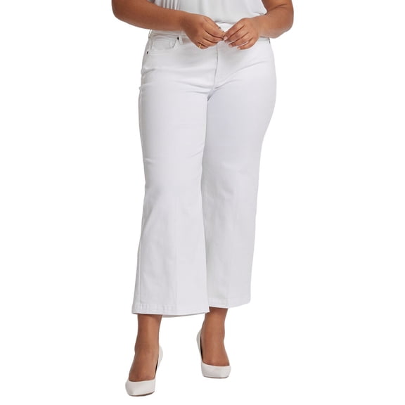 NYDJ womens Plus Teresa Optic White Wide leg Jean, 22W