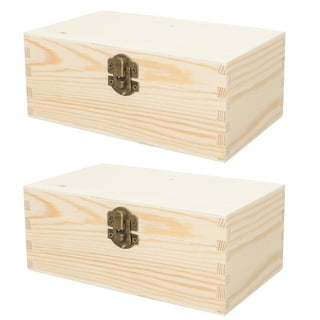 3x Wooden Box Hinged Jewelry Crafts Storage Case Container