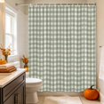 thumbnail image 6 of Sage Green Plaid Shower Curtains for Bathroom, Gingham Checked Minimalist Modern Waterproof Fabric Shower Curtain, Decorative Bathroom Curtain for Bathtub, 72"x72", No Hooks Included, 6 of 9