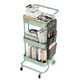 thumbnail image 1 of Rolling Cart DTK, utilitario metálico de 3 niveles, con sobremesa y bolsas laterales, 1 of 7