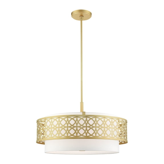49870-33 Livex Lighting Calinda - 5 Light Pendant in Glam Style - 24.75 Inches wide by 16 Inches high-Soft Gold Finish    -Traditional Installation