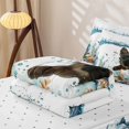 thumbnail image 6 of Homewish Cute German Shepherd Zipper Twin Comforter Sets with Fitted Sheet and 2 Pillowcases,Jellyfish Seaweed Seashell Zipper Bedding Set,Ocean Splash Wave Decor,Reversible,4pcs, 6 of 8