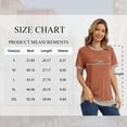 thumbnail image 2 of SHIBEVER T Shirts for Womens Tops Short Sleeve Summer Clothes Ladies Trendy Crew Neck Blouses Tee Colorblock Red Clothing 2XL, 2 of 7