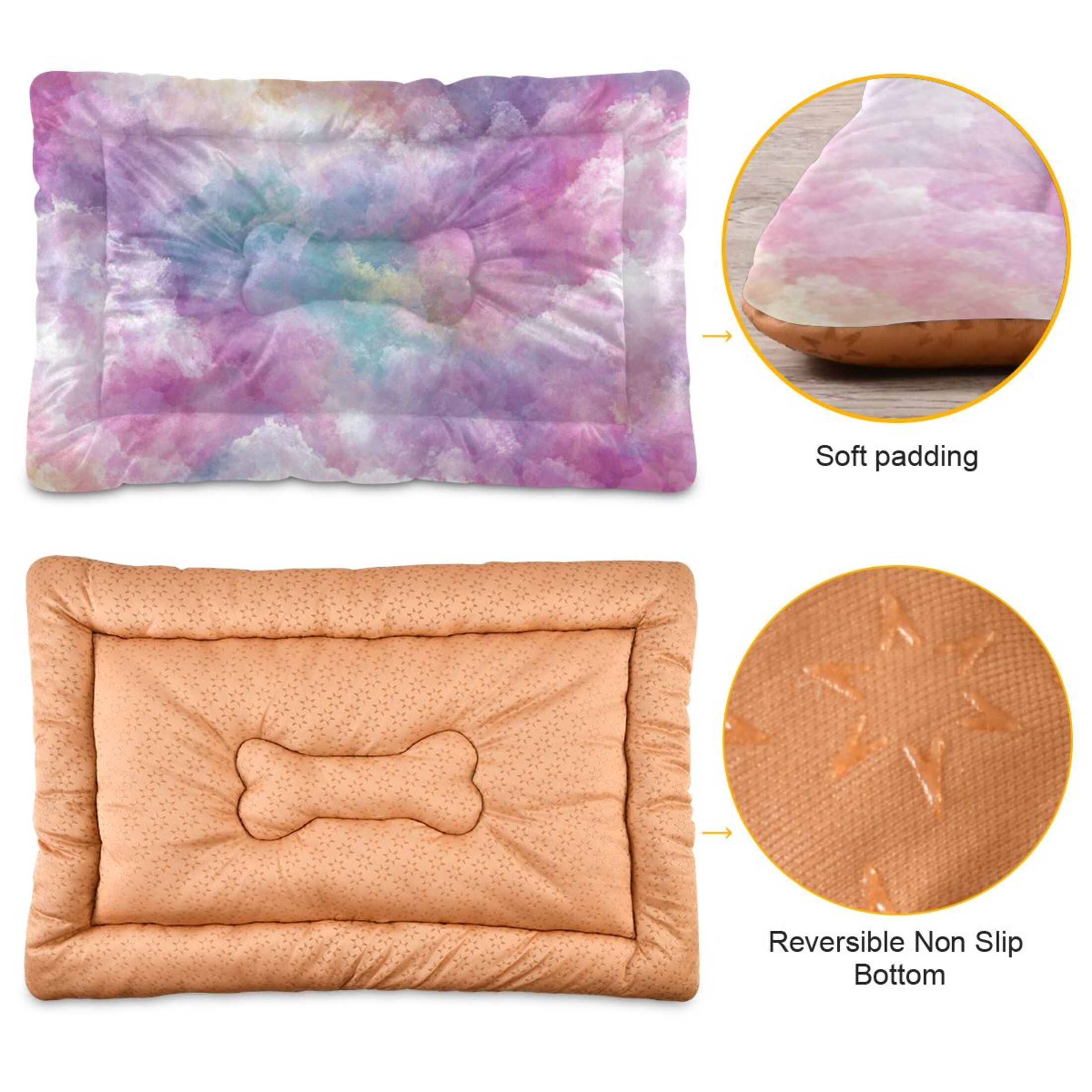 Cozy Mat Pet Bed Indoor Outdoor Warm Soft For Cat Dog Puppy(S/M) Watercolor
