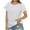 White, variant on Lovskoo Women's Eyelet Summer Tops Short Petal Sleeve Tops Crewneck Tassels Trim Pleated Shirts Blouse for Daily Work White