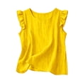 thumbnail image 2 of BLVB Women's Summer Cute Tank Top Casual Crewneck Ruffle Sleeveless Spring Fall Blouse Shirts Beach Vacation Clothes, 2 of 5