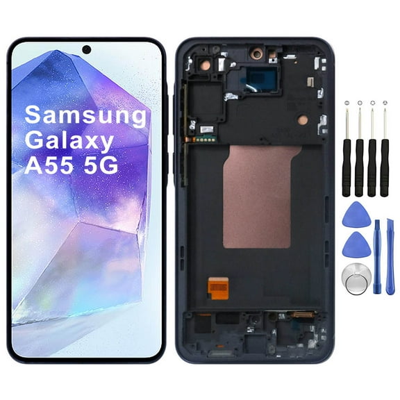 KIQ Replacement LCD Screen Full Assembly with Digitizer Compatible with Samsung Galaxy A55 5G(With Frame)