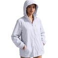 thumbnail image 3 of Women's Ice Silk Sunscreen Hooded Cardigan Jacket Long Sleeve Zipper Coat for Women Solid Color Lightweight Loose Fit Casual Daily Wear Travel Vacation Beach Cover Up Fashion Essential, 3 of 9