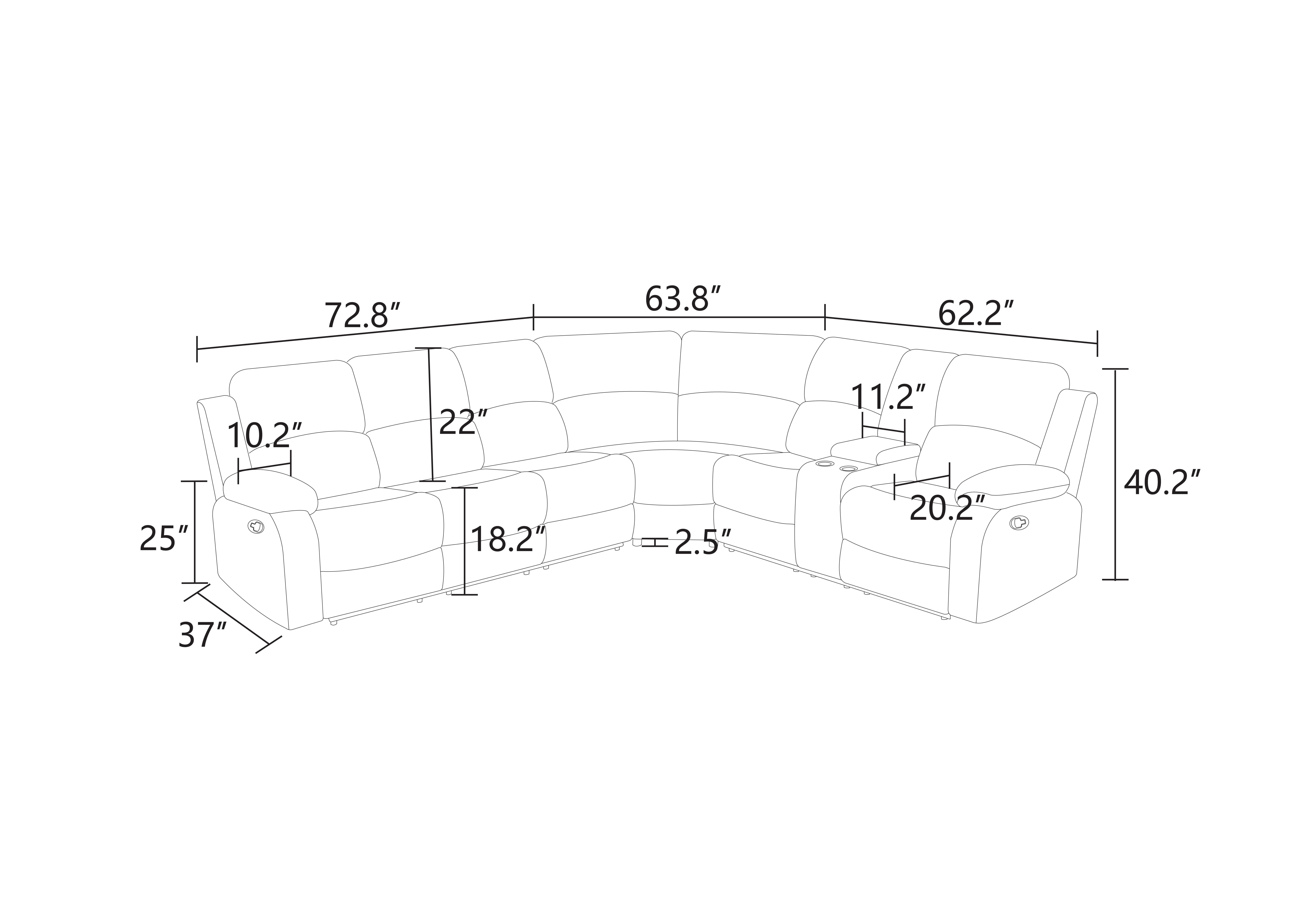MAYEERTY Oversized Power Recliner Sectional Sofa, L-Shape Corner Couch with USB Port, Cup Holders & LED Lights, for Living Room, Home Theater, Brown