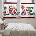 thumbnail image 5 of Love Christmas Sheer Curtains 54 Inches Long, Tropical Tree Red Black Plaid Xmas Light Filtering Window Curtains for Living Room/Bedroom, Rod Pocket Voile Sheer Curtain Drapes, 52"W x 54"L, 2 Panels, 5 of 9