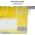 thumbnail image 5 of Grey and Yellow Blackout Kitchen Curtains Tiers and Valances Set 3 Piece for Windows Grey White Kitchen Window Curtains Set,Modern Abstract Art Valances for Living Room(36" Tiers Set), 5 of 5