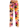 thumbnail image 3 of OIOLOYJM Halloween Womens Pajama Pants Pumpkin Witch Hat Print Wide-Leg Cute Sleep Comfy Pajama Bottoms Party Stretchy Lounge Elastic Waist Loungewear Yellow 2XL, 3 of 7
