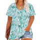 thumbnail image 1 of Karight Plus Size Women Tunic Tops Short Sleeve Tshirts Floral Printed V Neck T Shirt Plus Size Vacation Beach Blouse, 1 of 4
