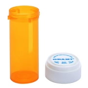 FuStone Child Resistant & Easy Open Pill Organizer with 12 Empty Pill Bottles, Orange (12 Pack)