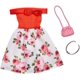 thumbnail image 1 of Ropa para muñecas Barbie Complete Looks con hombros descubiertos y estampado floral rojo, 1 of 1