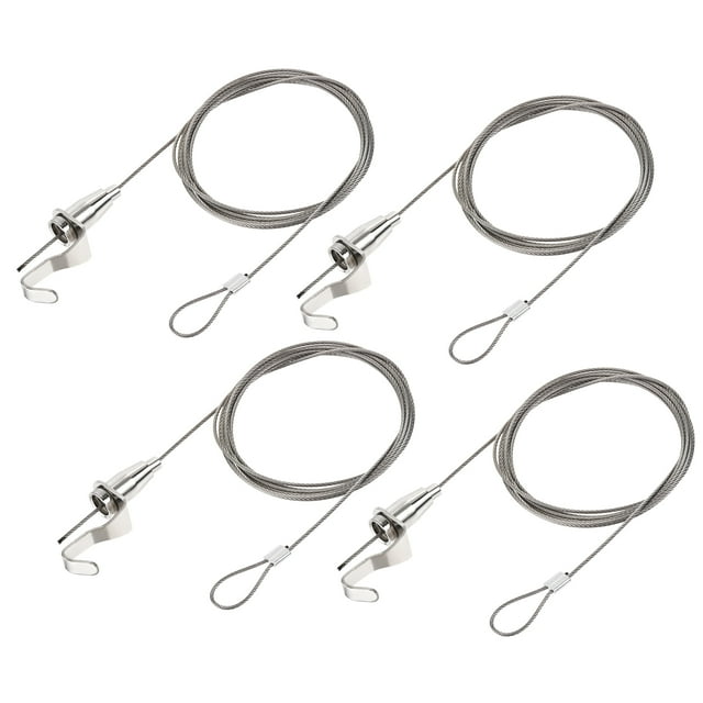 Unique Bargains Adjustable Picture Hanging Wire Kit 2M Electroplating Load 66lbs 4Pack